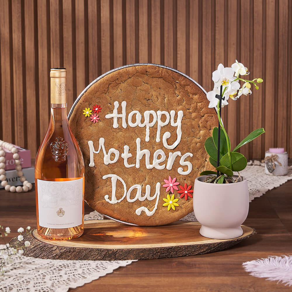 Mother's Day Cookie &amp; Wine Gift, mothers day gift, mothers day, wine gift, wine, plant gift, plant, orchid gift, orchid, Canada delivery