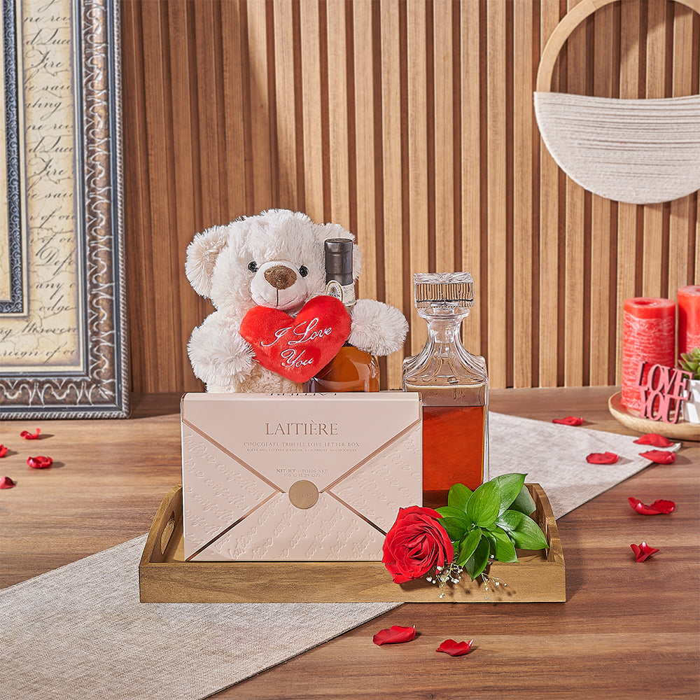 Palmerston Valentine’s Day Basket, liquor gift, liquor, chocolate gift, chocolate, valentines gift, valentines, Canada delivery