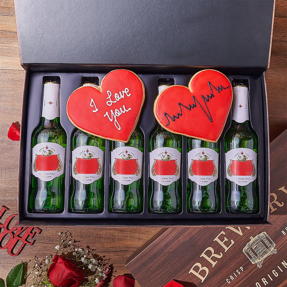 Valentine's Day Six Bottle Beer Box – how the gift is presented