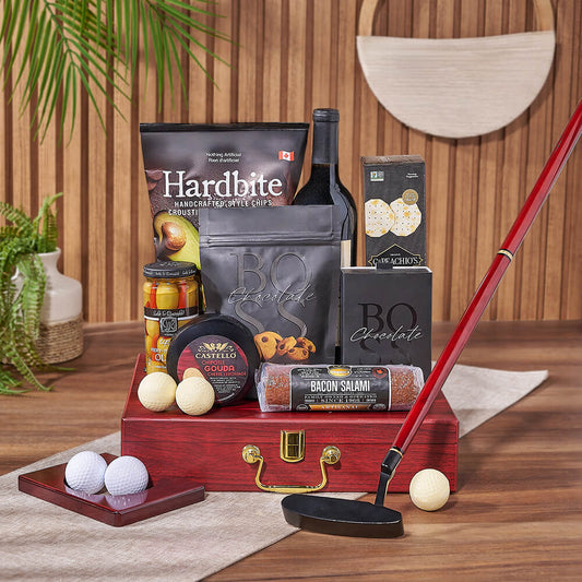 Putting & Wine Gift Set, wine gift, wine, charcuterie gift, charcuterie, Canada delivery