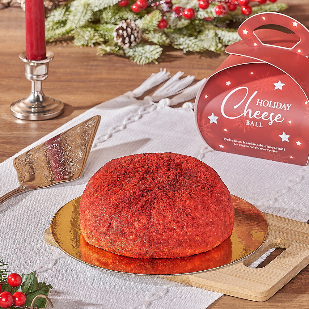 Red Velvet Cheeseball with Board – how the gift is presented
