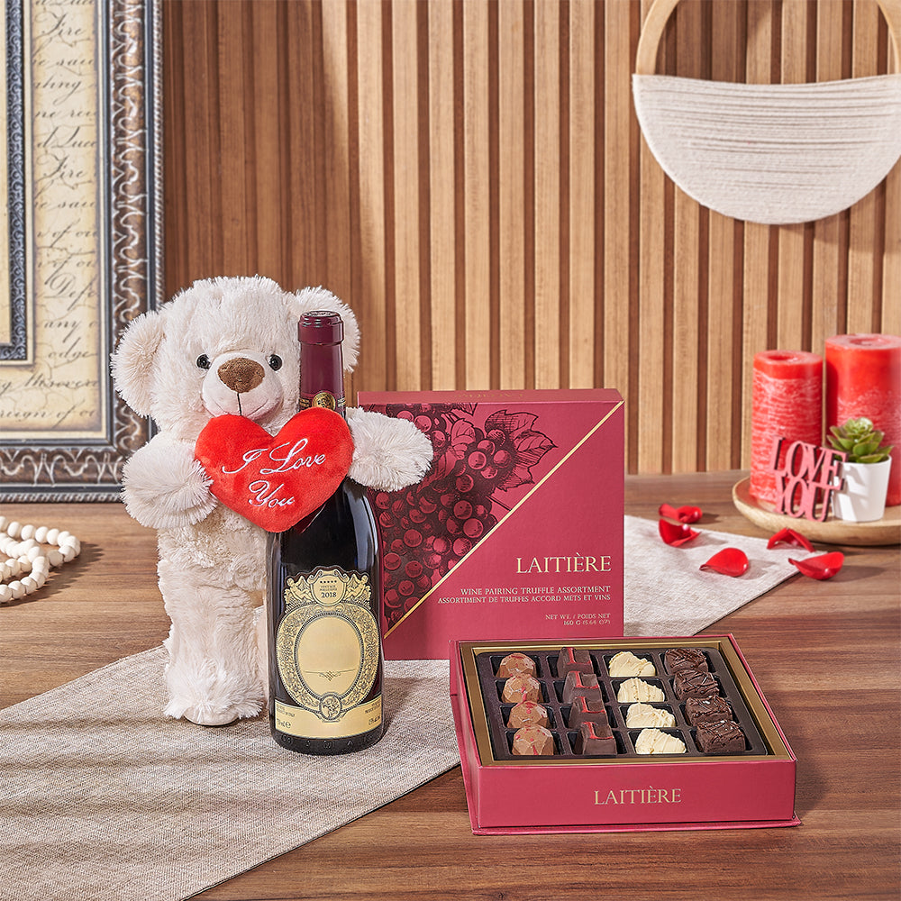 Richview Valentine’s Day Wine Basket, wine gift, wine, chocolate gift, chocolate, Canada delivery