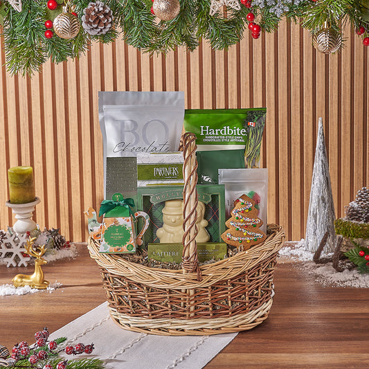 Rustic Holiday Basket, Christmas gift, Christmas, chocolate gift, chocolate, cookie gift, cookie, Canada delivery