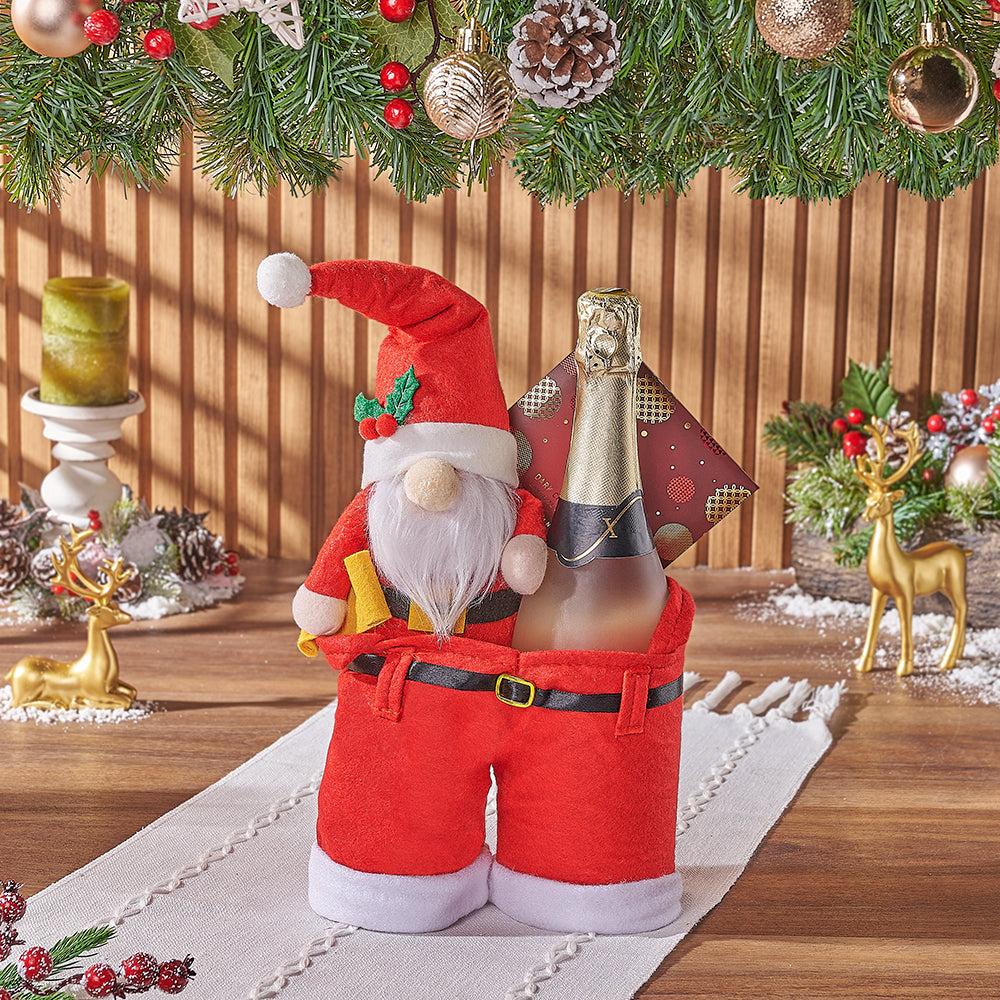 Sparkling Wine with Santa Bag – how the gift is presented