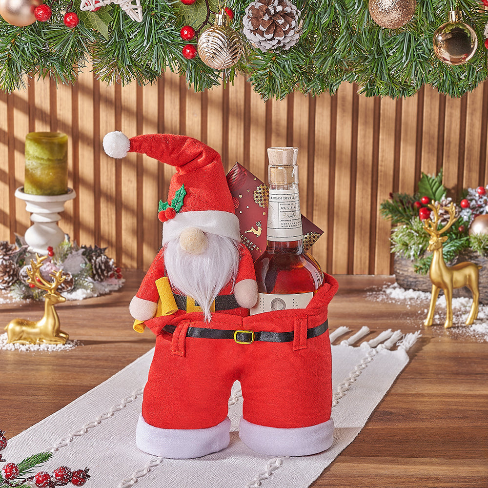 Christmas Santa Pants Whiskey Gift – how the gift is presented