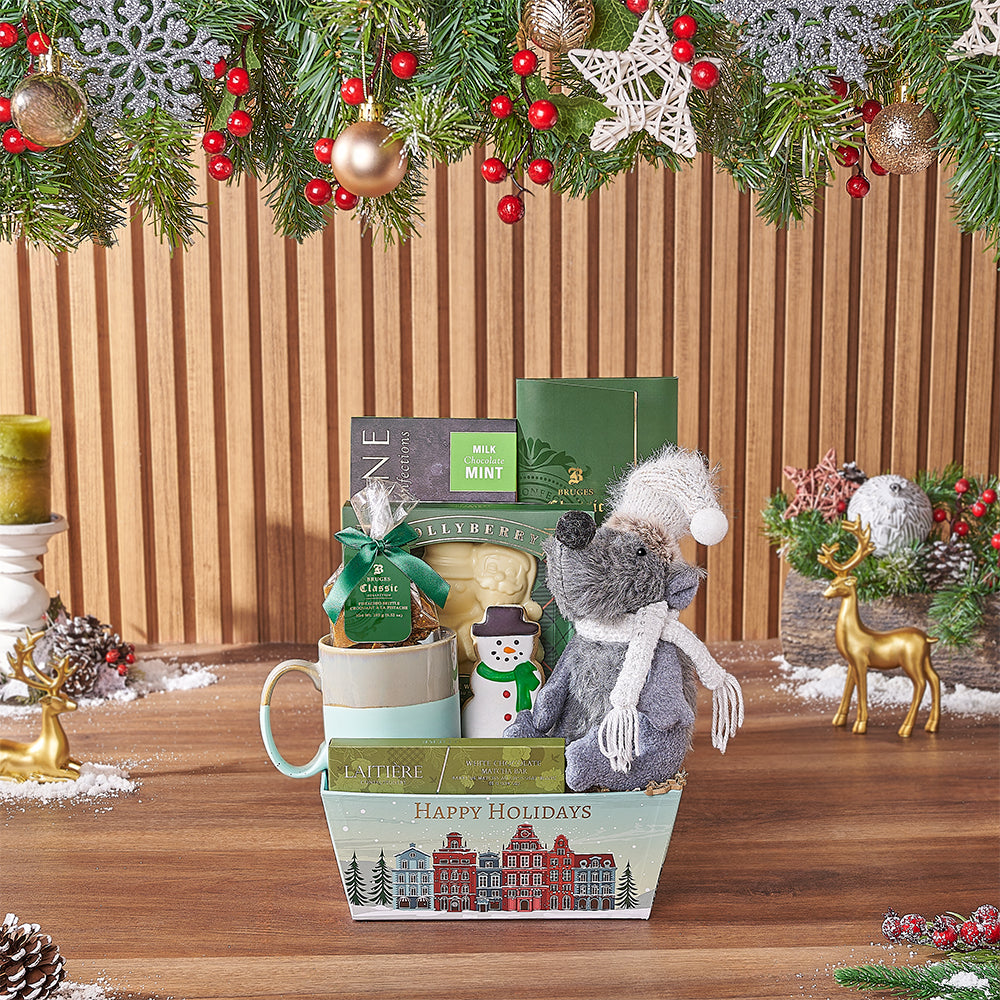 Christmas Village Market Gift Basket – how the gift is presented