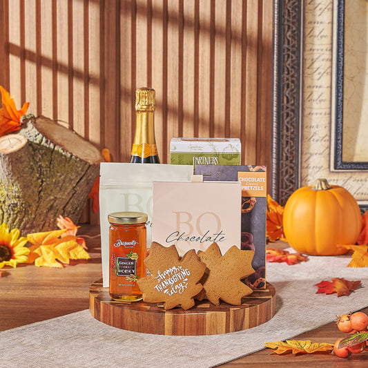 Thanksgiving Celebration & Treats Basket, thanksgiving gift, thanksgiving, chocolate gift, chocolate, champagne gift, champagne, sparkling wine gift, sparkling wine, Canada delivery