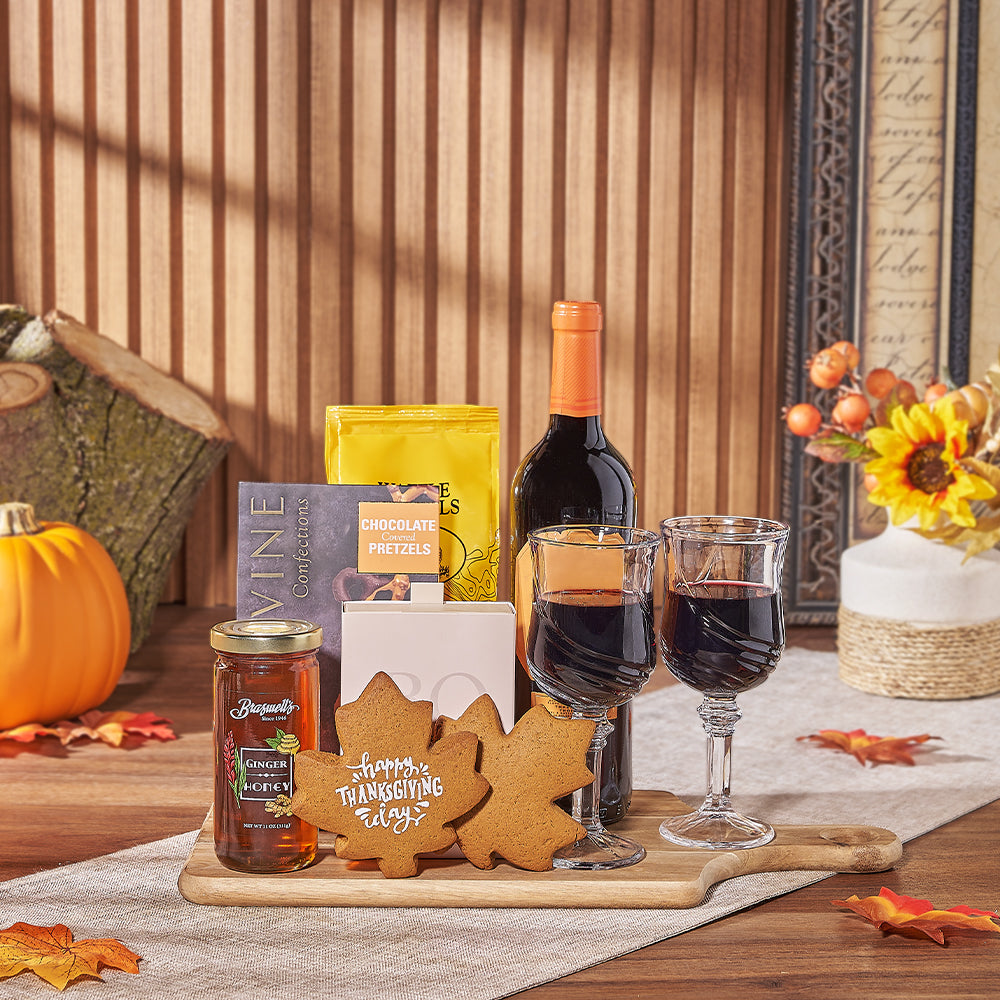 Thanksgiving Cookie &amp; Wine Gift, thanksgiving gift, thanksgiving, wine gift, wine, cookie gift, cookie, Canada delivery