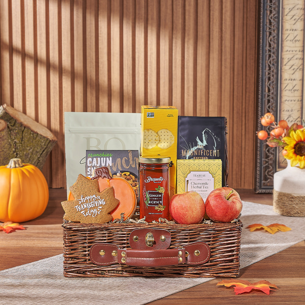 Thanksgiving Fruit & Snacks Bounty, thanksgiving gift, thanksgiving, cookie gift, cookie, tea gift, tea, Canada delivery