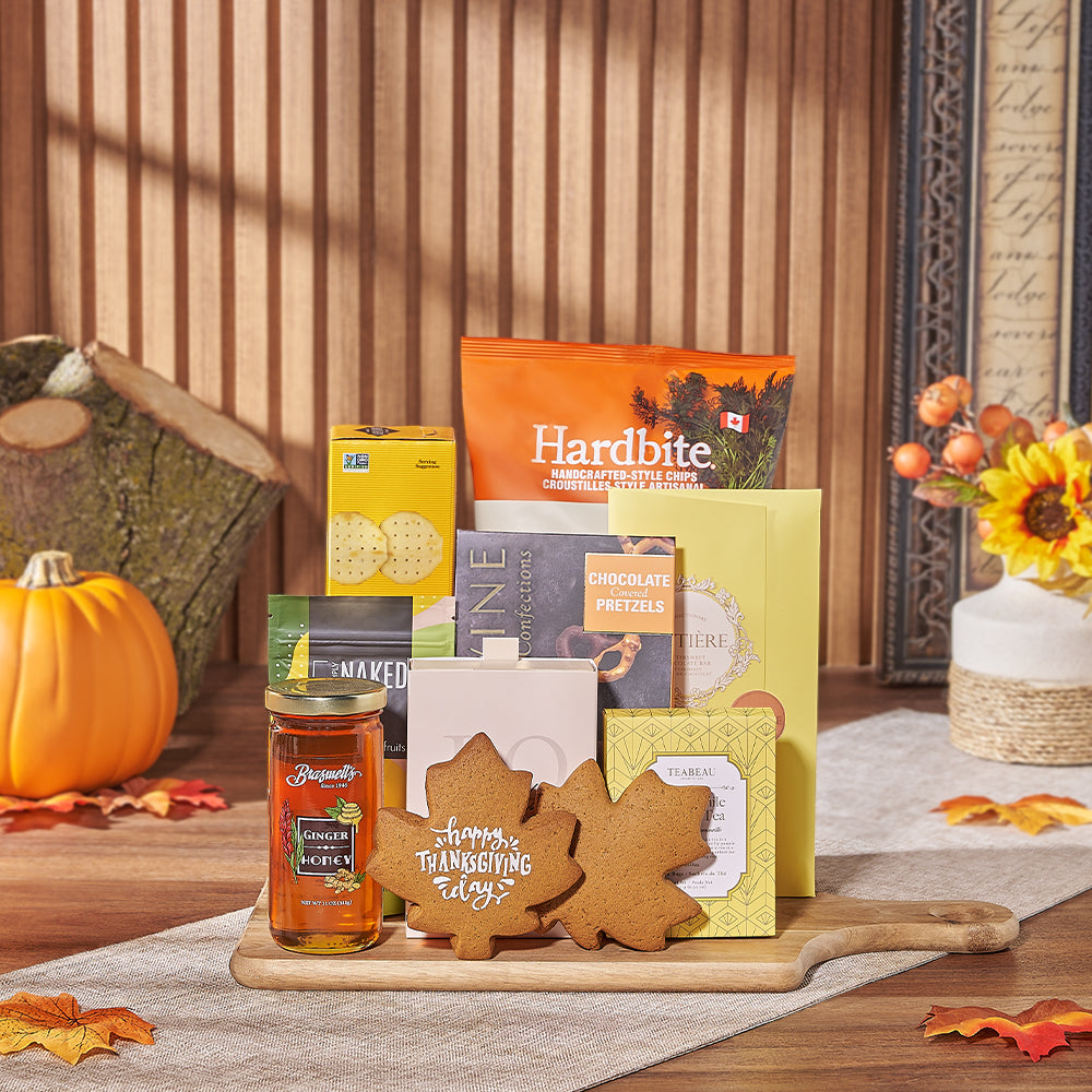 Thanksgiving Tea &amp; Treat Gift, thanksgiving gift, thanksgiving, tea gift, tea, chocolate gift, chocolate, cookie gift, cookie, Canada delivery