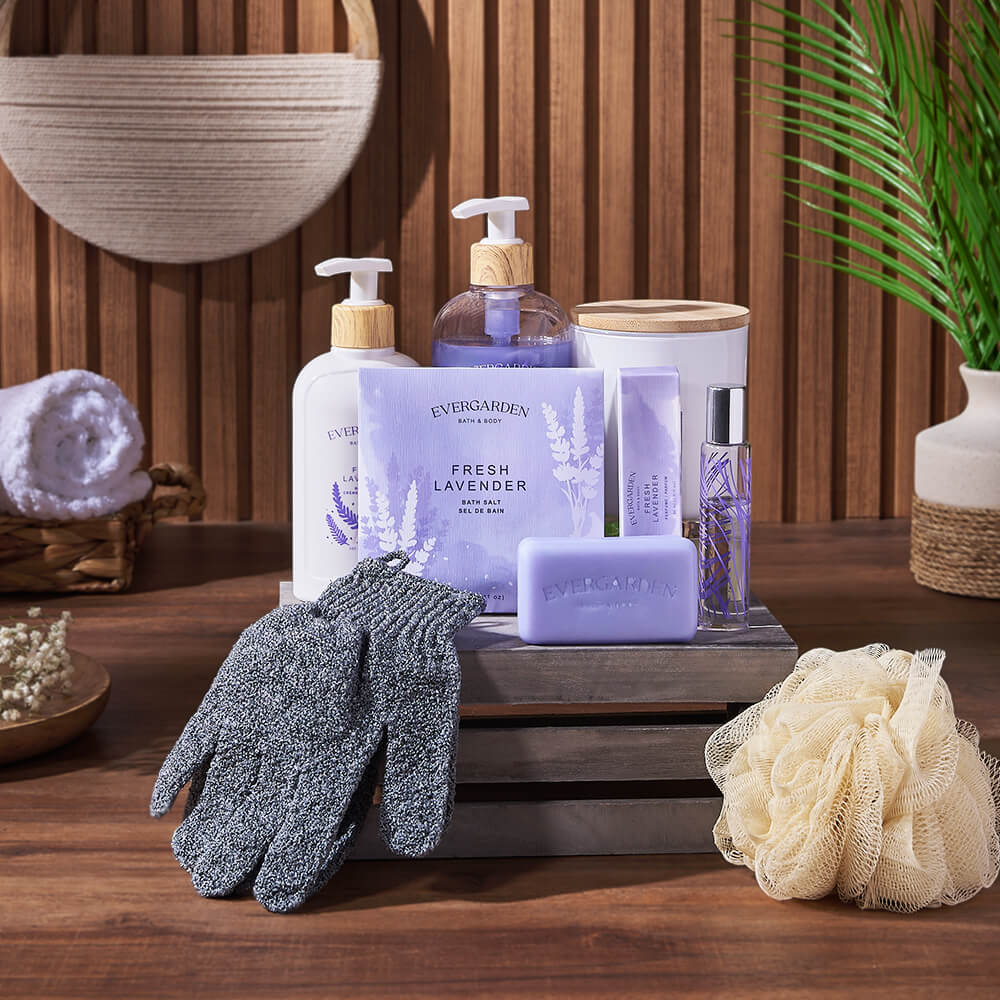Lavender Bath Spa Gift Set – how the gift is presented