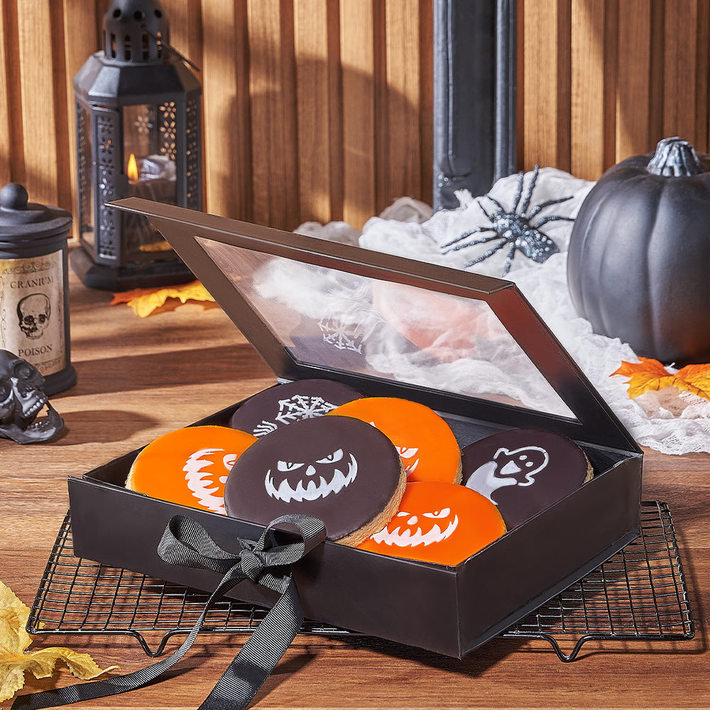 Handmade Halloween Themed Cookies Gift Basket – how the gift is presented
