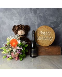 Happy Birthday Cookie & Champagne Gift Set