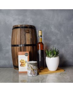 Birch Bark Candle & Wine Gift Basket