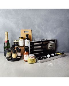 Zesty Barbeque Grill Gift Set with Champagne