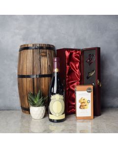 Mahogany Wood Wine Gift Basket